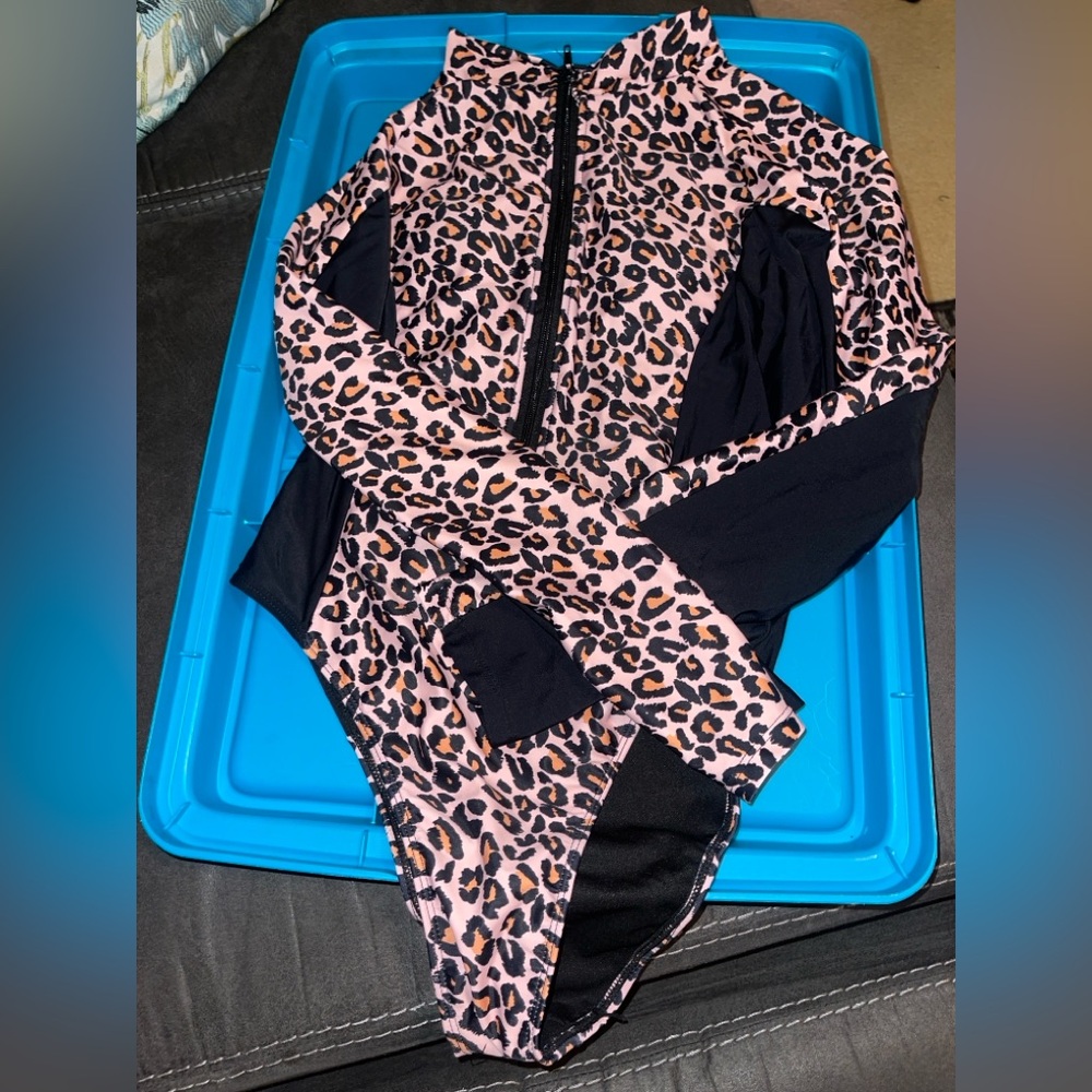 Brand new SHEIN Leopard Print SCUBA One Piece Swimsuit SIZE XL